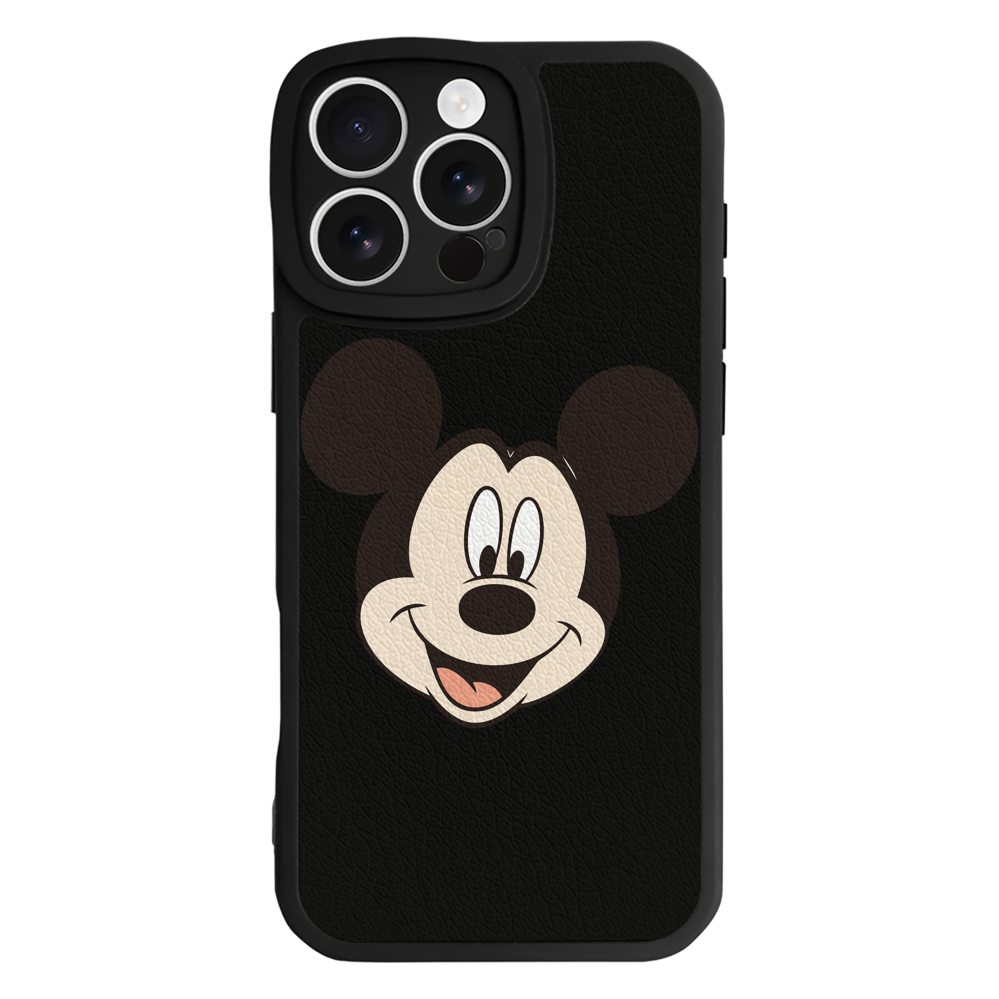 （画像用） ミッキーマウス Mickey Mouse 【iPhone 16シリーズ対応】シリコンスマホケース（レザー調） 材質：シリコン